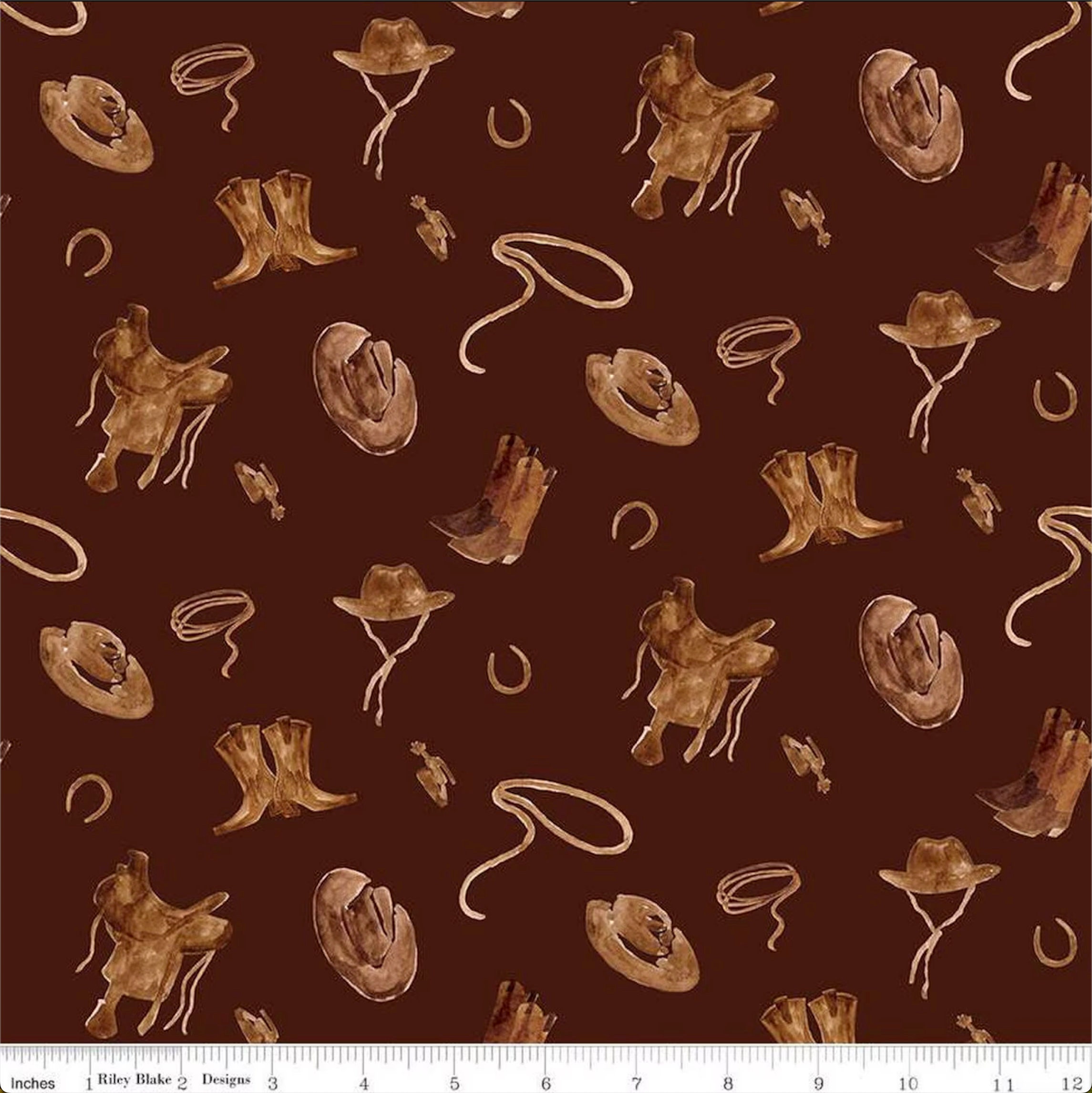 CLEARANCE Go West with John Wayne Panel P12195 by Riley Blake Designs - Six  Western Scenes Coyboys Horses - Quilting Cotton Fabric