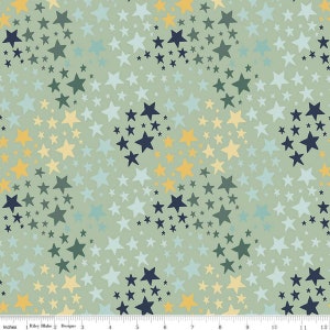 It's A Boy Stars Sage baby boy fabric- Riley Blake Designs - C13254 SAGE - 100% Cotton Quilting Fabric material