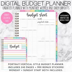 Digital budget planner, paycheck budget planner for mom, goodnotes budget, cute budget, iPad budget planner, weekly budget, daily budget