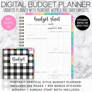 Digital paycheck planner for goodnotes, digital budget planner for iPad, colorful budget planner, paycheck budget for mom, weekly budget