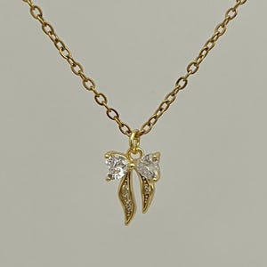 Mini Gold Bow Necklace | Simple Coquette Jewelry