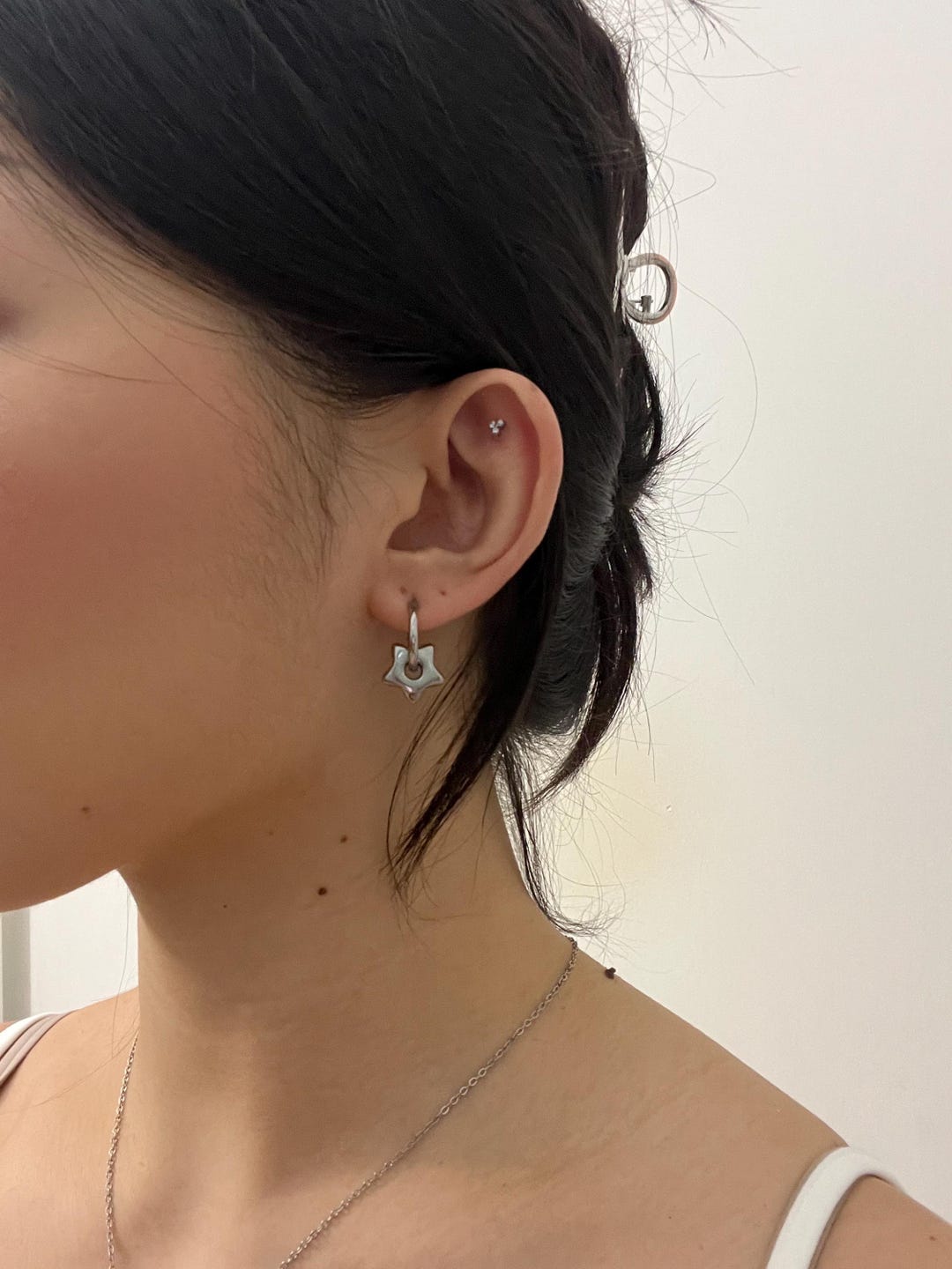 Mini Chunky Star Hoops - Etsy