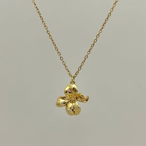 Gold Orchid Flower Necklace