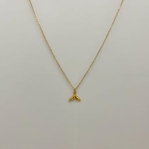 Gold Whale Tail Pendant Necklace