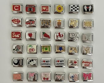 Braccialetto con ciondoli italiano personalizzato, ciondoli in acciaio inossidabile