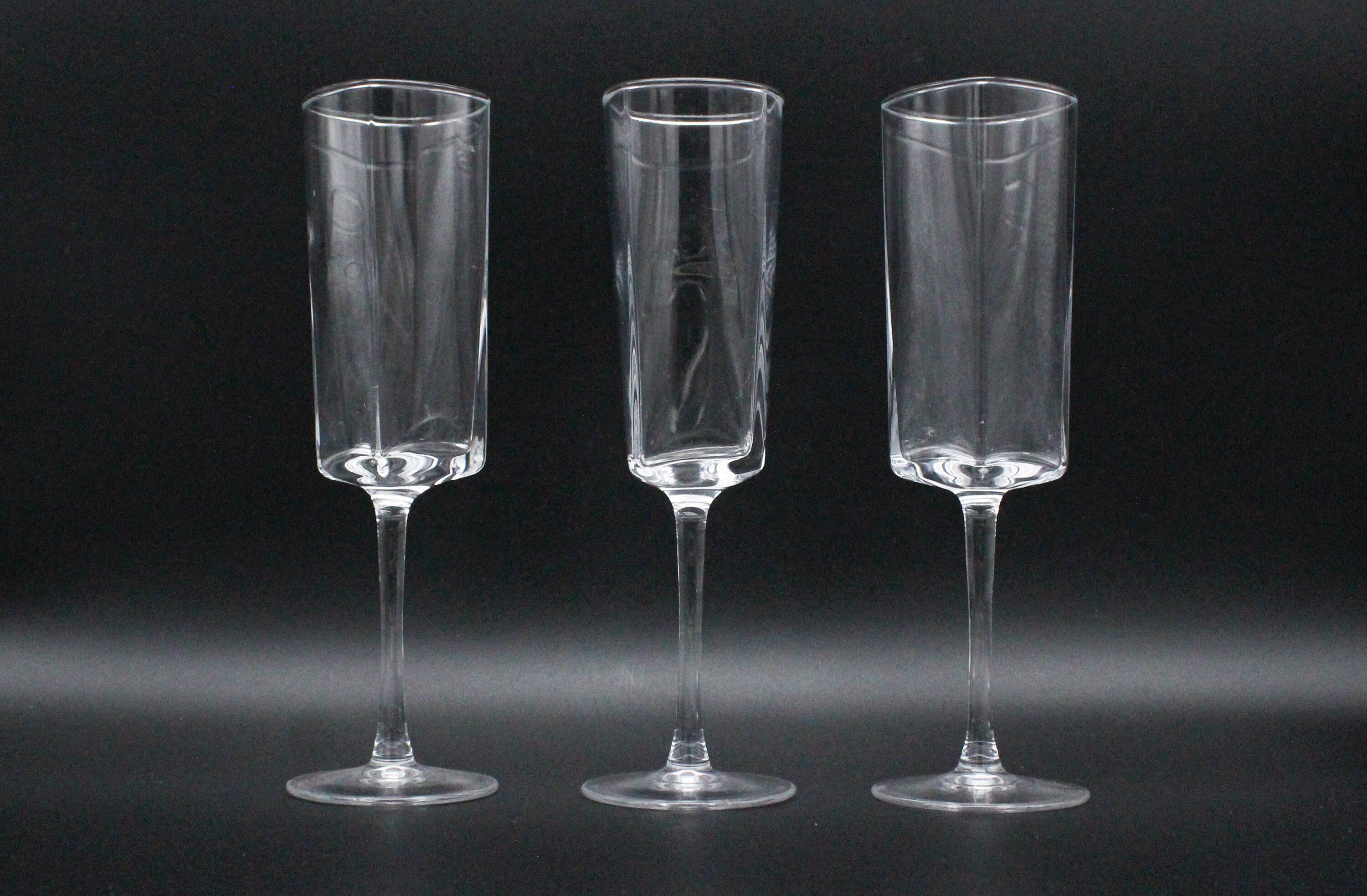 3 Flûtes Champagne Originales Vintage Arc France