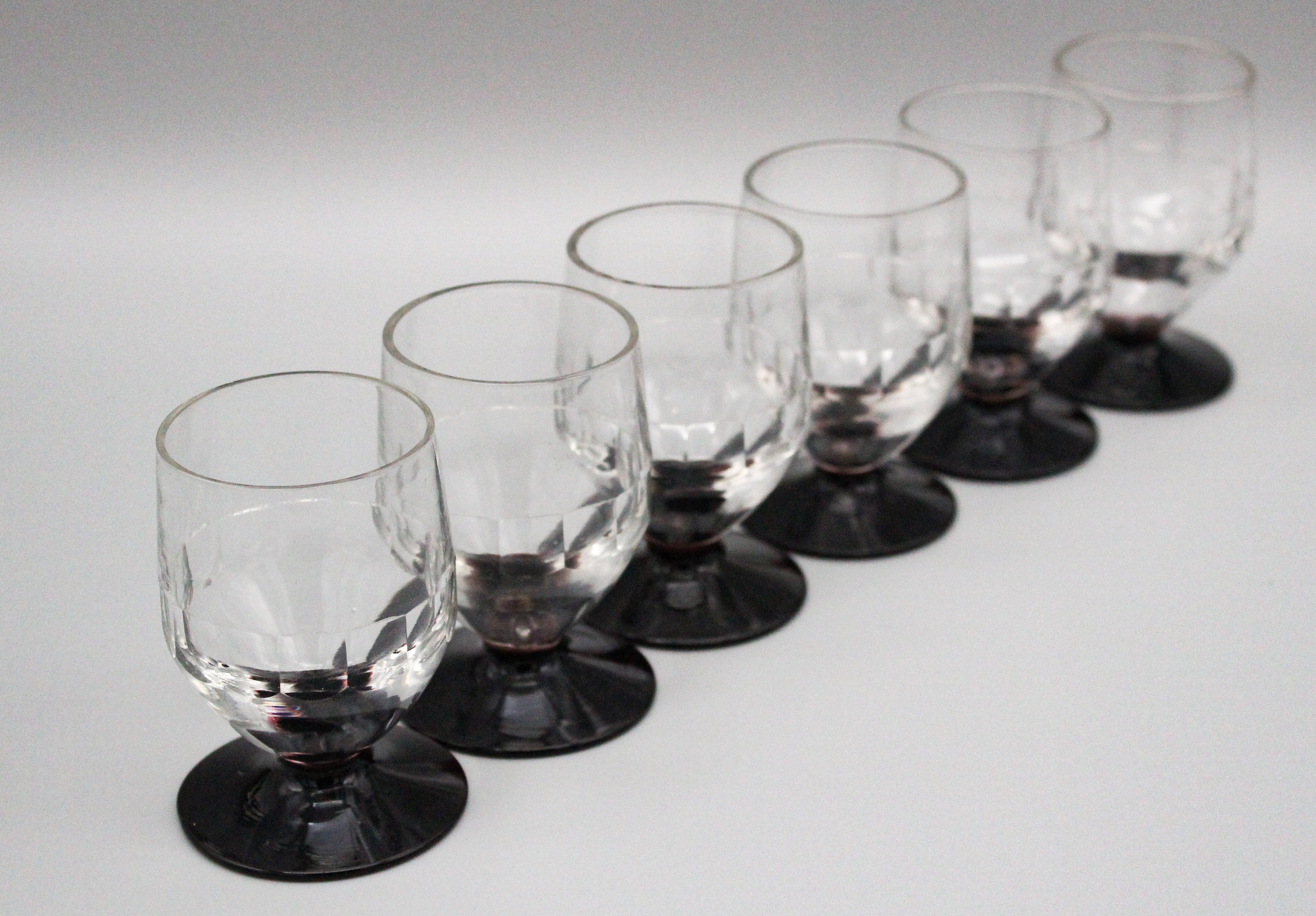 6 Verres Ancien Pied Noir Vintage France 1940