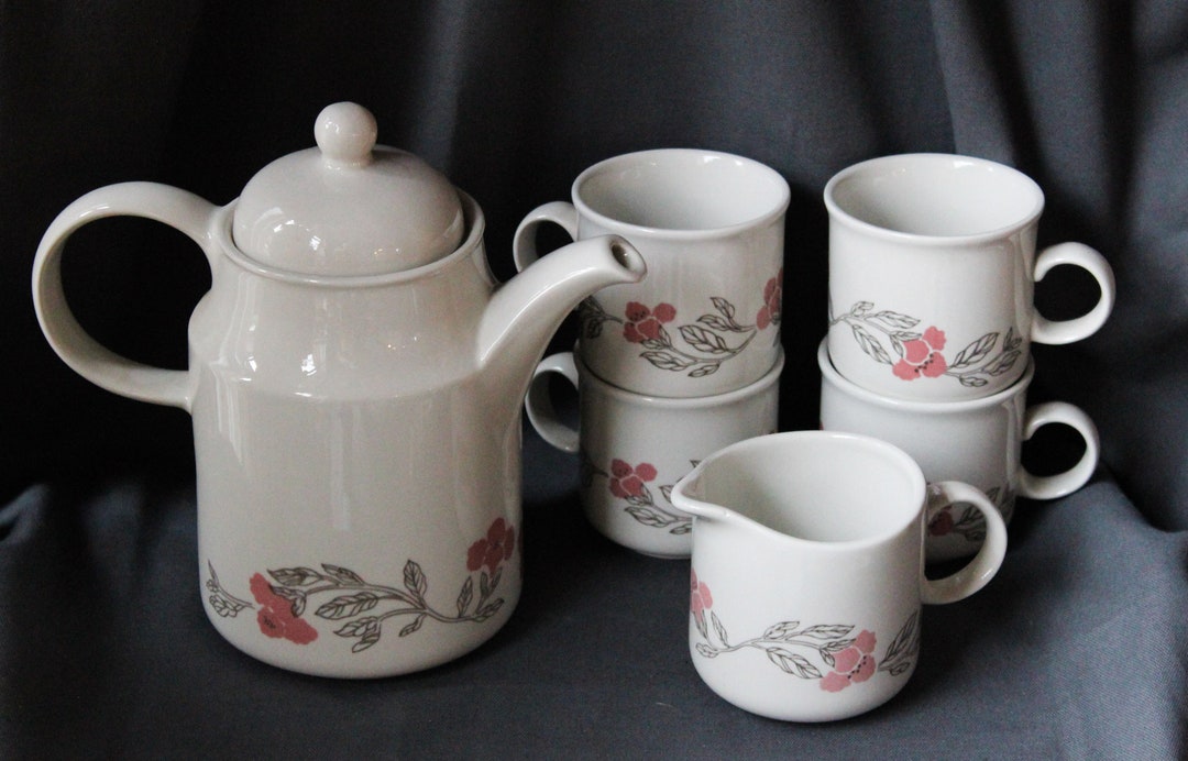 Vintage White Ceramic Coffee Service, Coloroll, England - Etsy