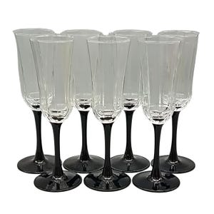 7 FLUTES Luminarc Octime with black foot Luminarc