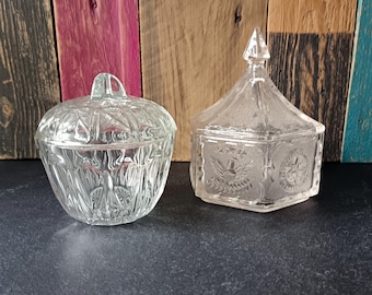 Vintage pressed clear glass candy dish