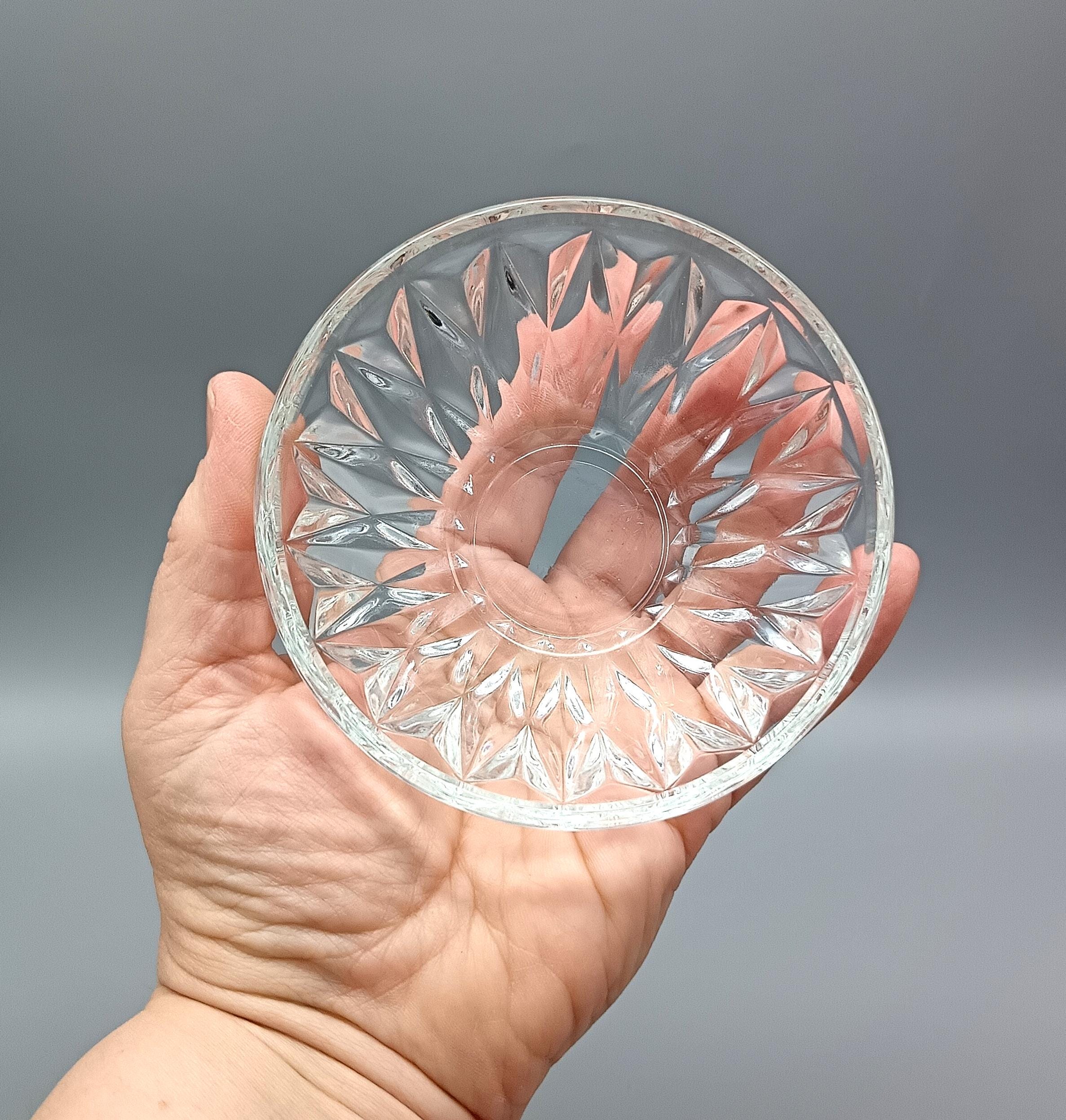 6 COUPES COUPELLES a fruits ancienne cristal épais décor nénuphar rose blanc EUR 45,00 - FR