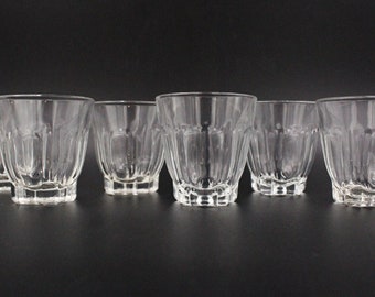 small GLASSES 7 cl tempered glass water glass, coffee cups, France vintage ARCOROC