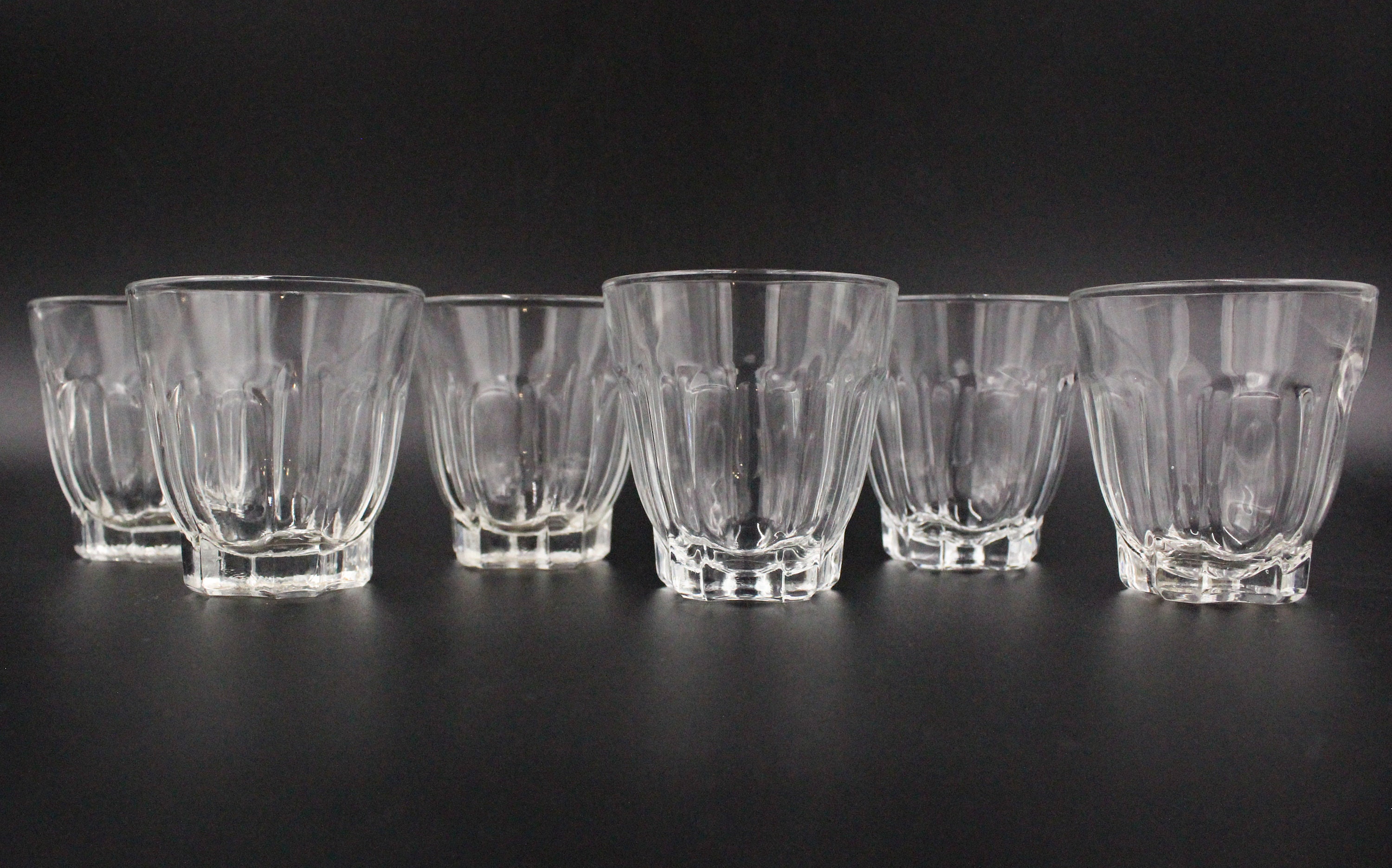 6 Petits Verres à Eau en Verre Trempé France Arcoroc Vintage