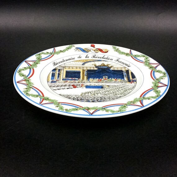 Assiette vintage porcelaine Gien Bicentenaire de la révolution