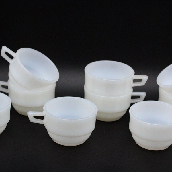 ESPRESSO CUPS Arcopal vintage opaline French