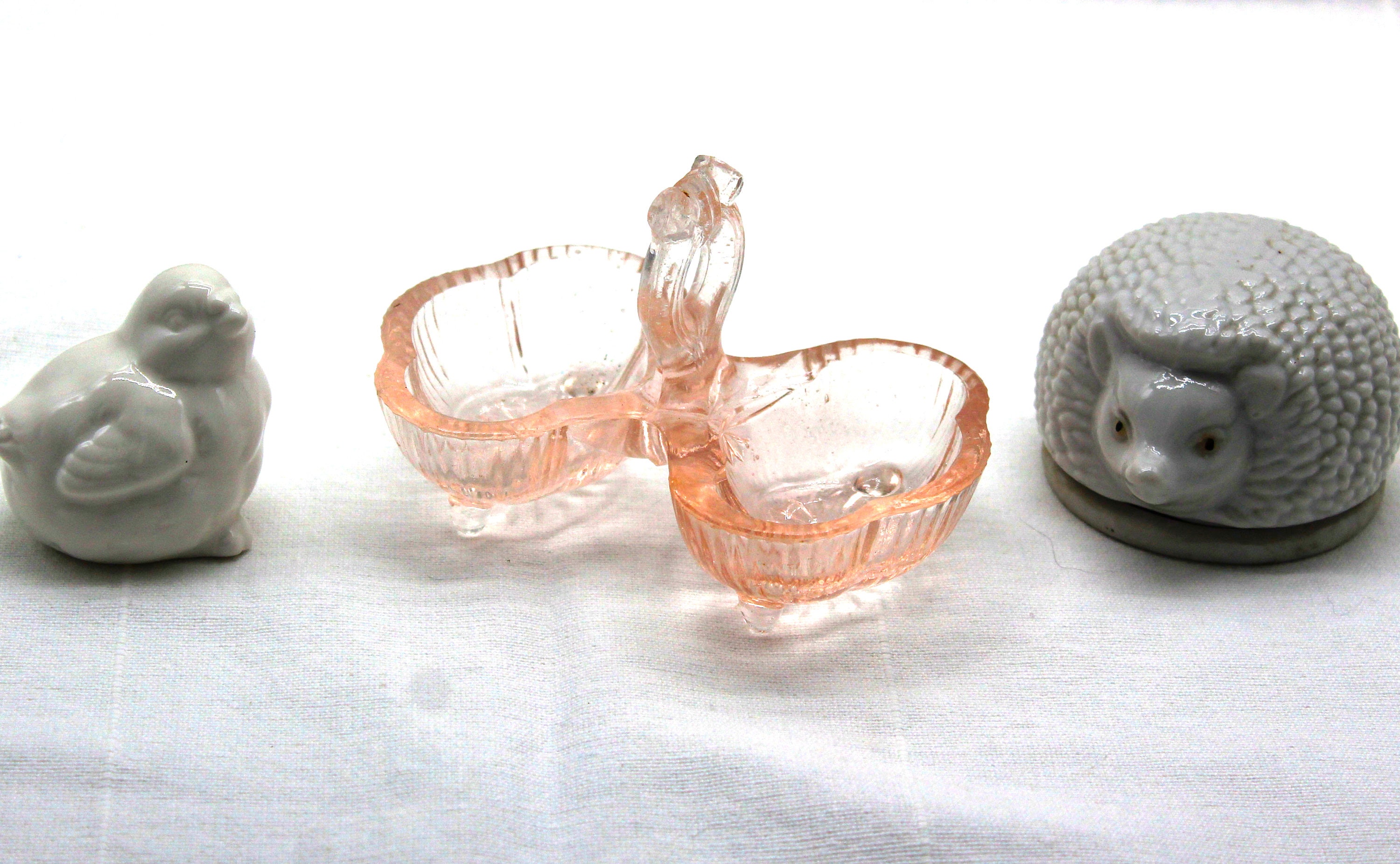 Saleron/Salière en Verre Transparent Art Déco Années 3O Français Vintage