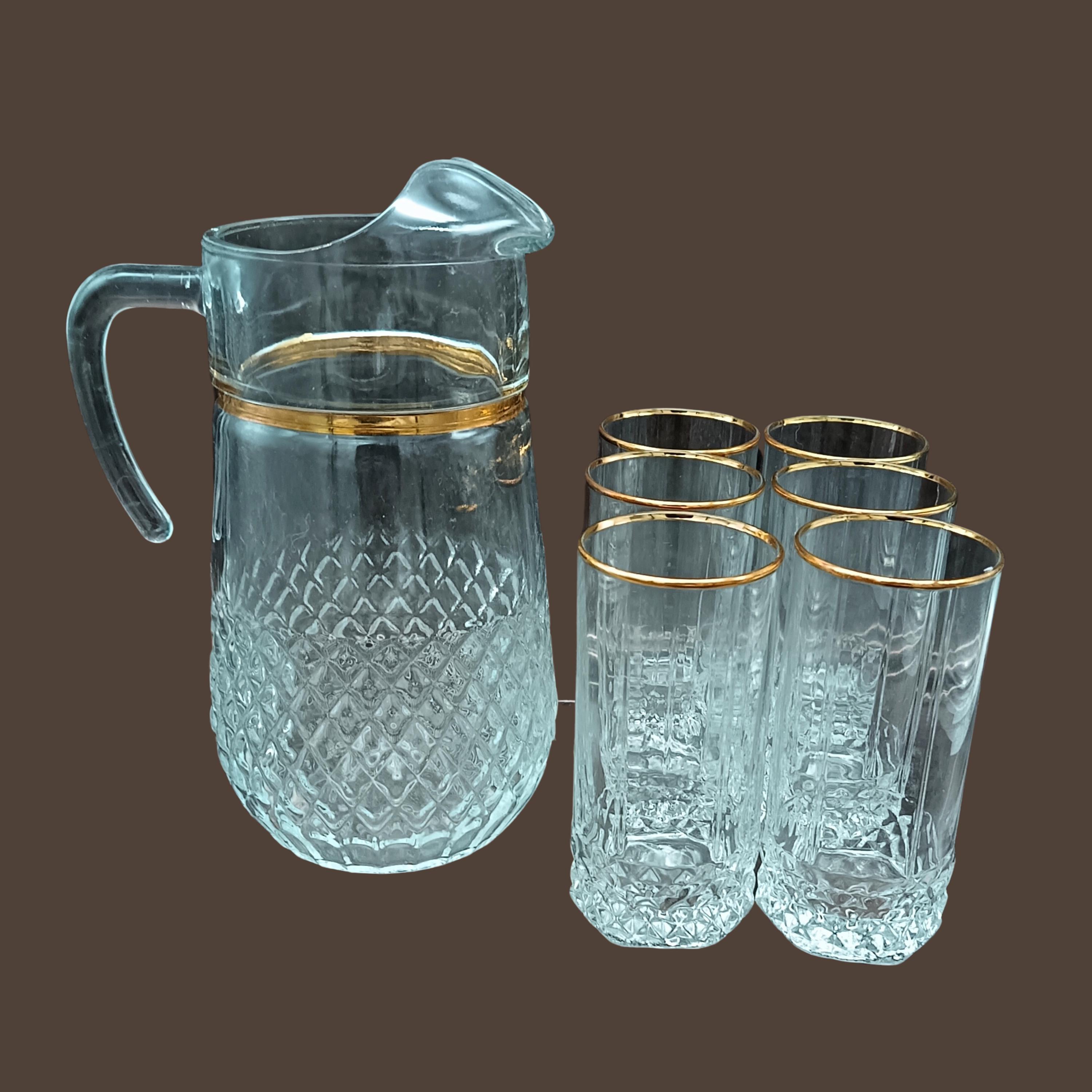Carafe chien teckel, verre d'Empoli, Italie 1960