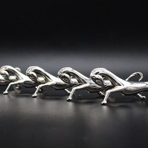 6 silver metal horse knife rests, animal knife holders