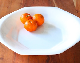 Vintage octagonal white SALAD DISH Novoctime from Arcoroc