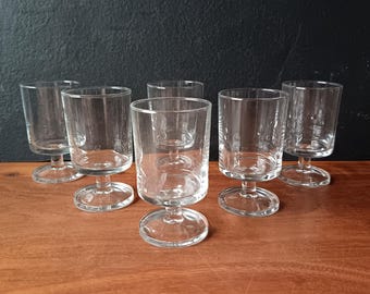 6 VERRES cavalier 10 cl Luminarc modèle "suède" transparents vintage France