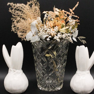 Gran vidrio moldeado vintage VASE transparente