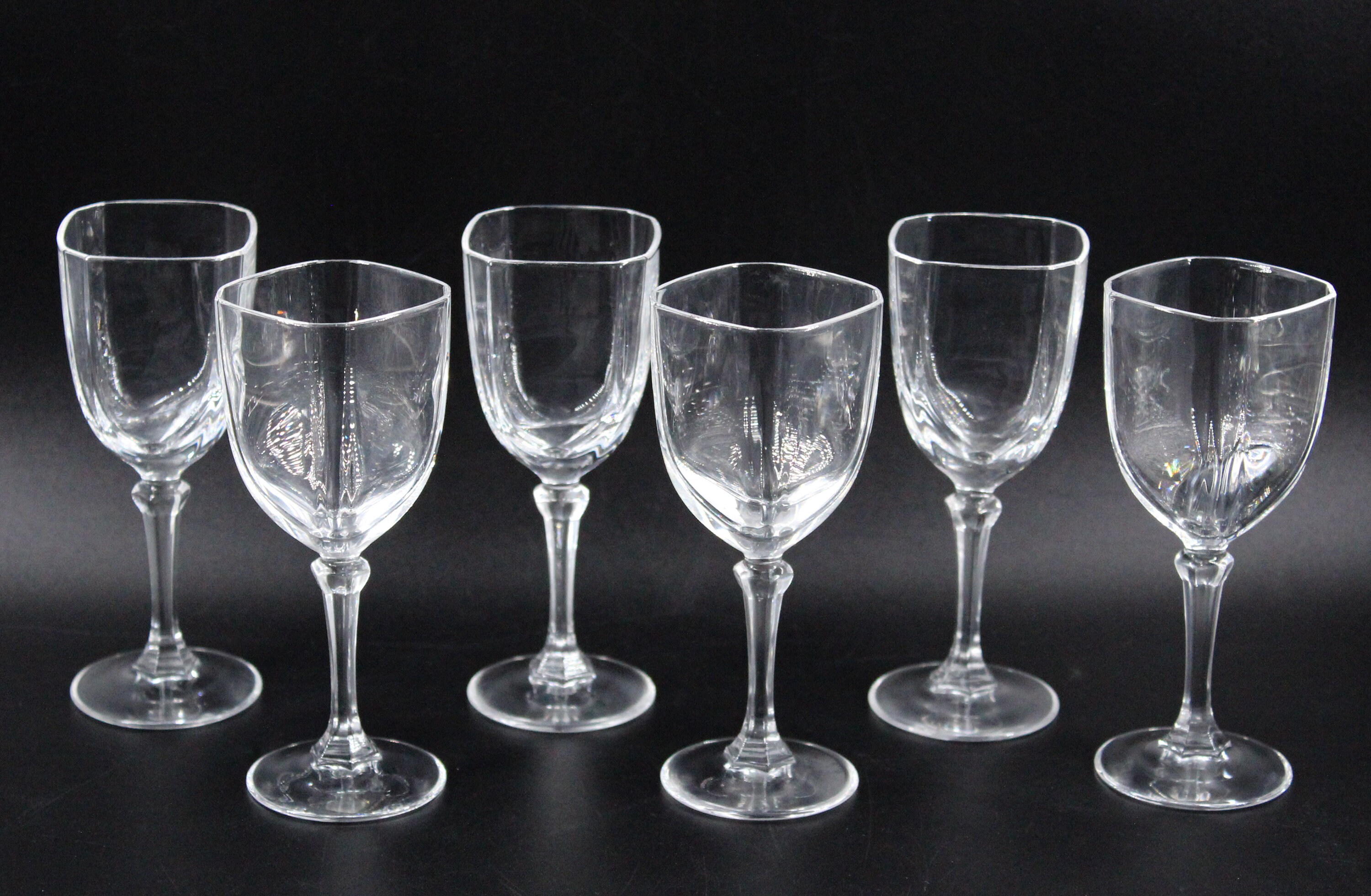 6 Verres Liqueur à Pied Vintage Cristal Transparent France