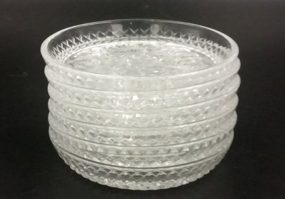 Lot De 6 Dessous De Verre Cristal D'Arques - Modèle Breteuil Décor Floral - France