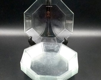 4 or 6 vintage Octime transparent plates from Arcoroc