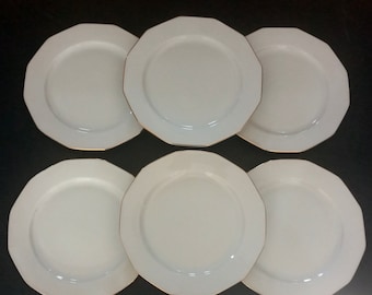 6 ASSIETTES plates porcelaine blanche