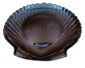 Vintage shell black opal serving tray