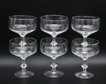 4 or 6 vintage stemmed coupes for cocktails and ice cream by DUROBOR