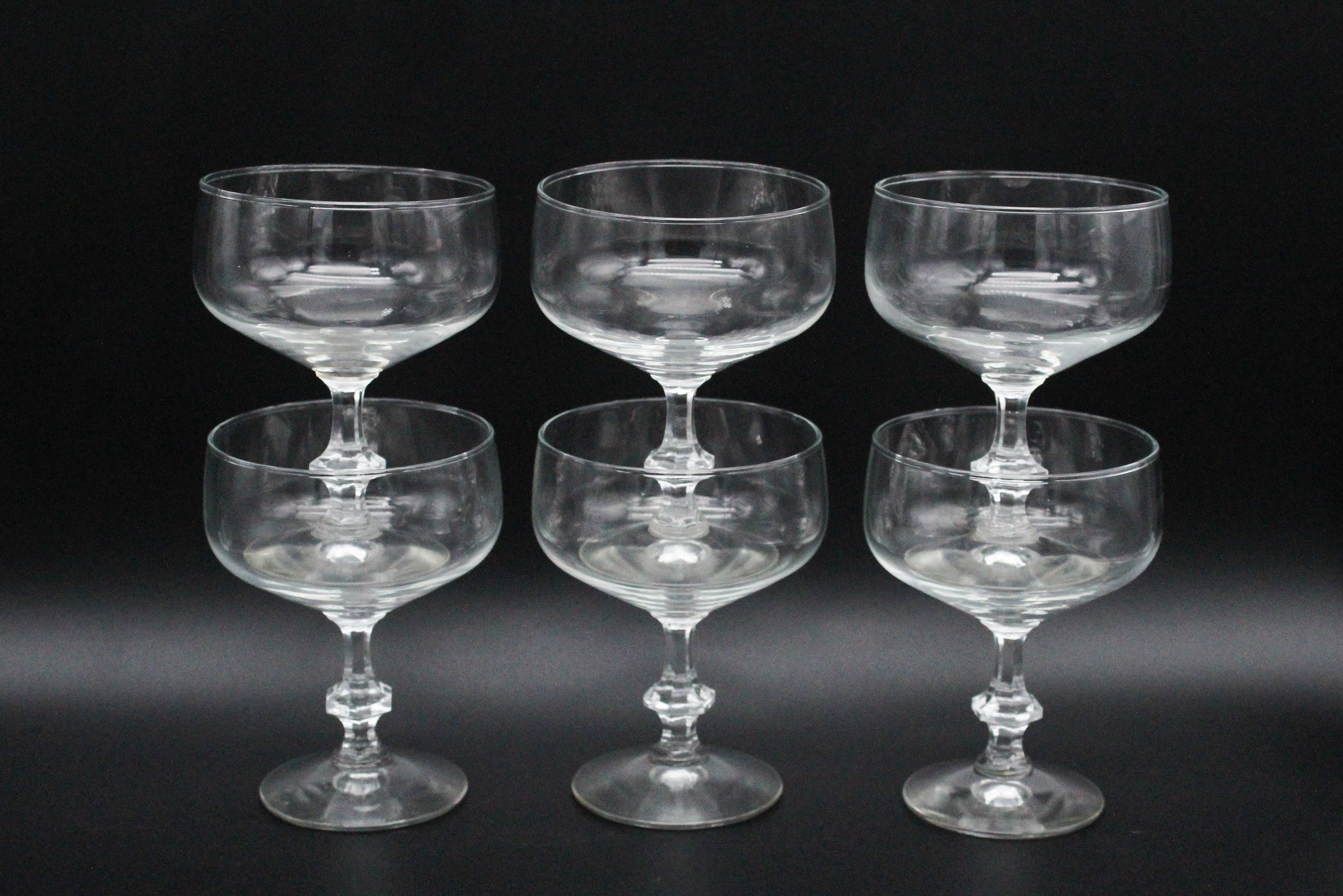 6 Coupes, Verres Vintage à Pied Pour Cocktails Glaces Durobor