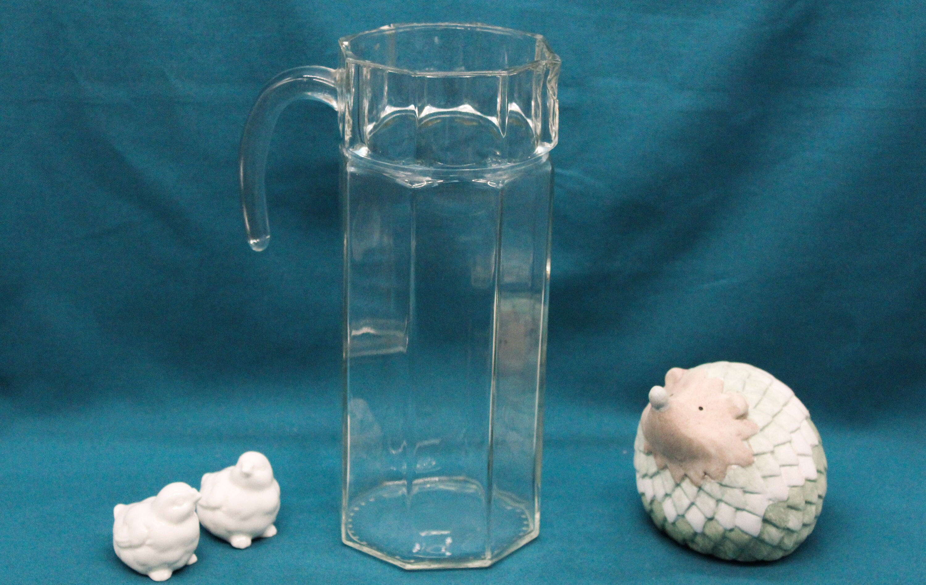 Pichet Hexagonal Vintage Verre Transparent