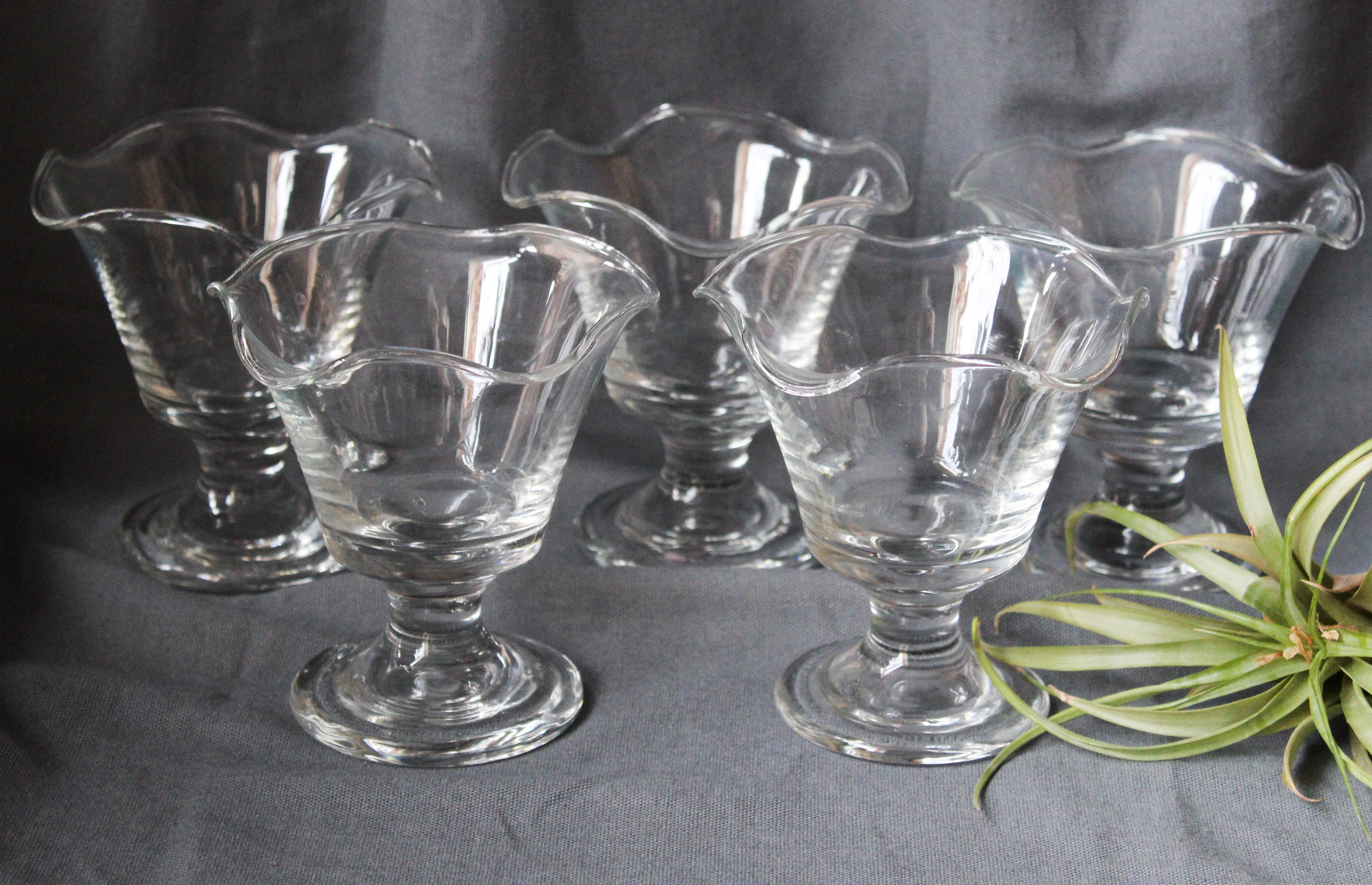 5 Coupes à Glace Vintages, Coupes Dessert Vintage