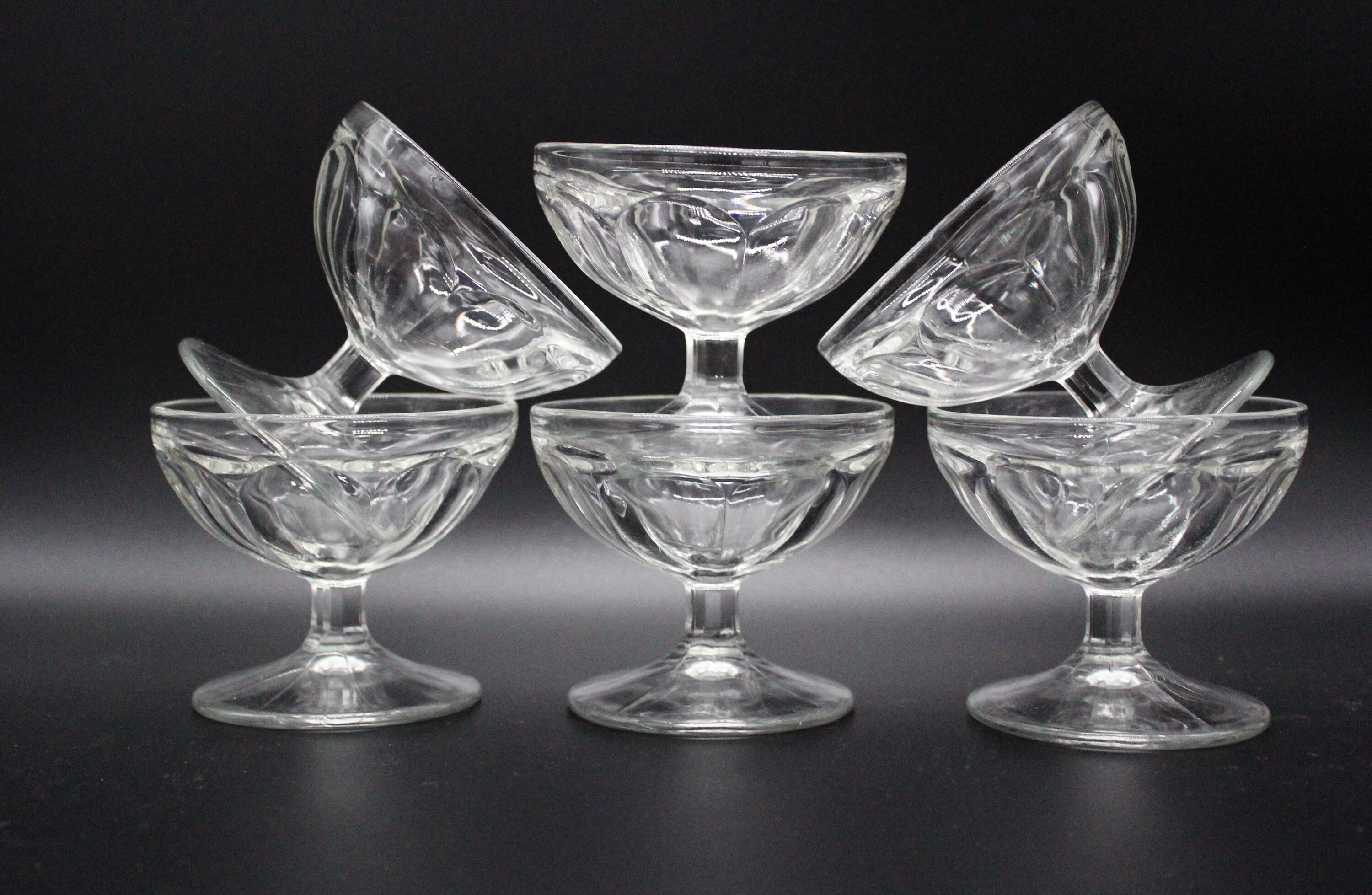6 Petites Coupes à Glace ou Champagne Anciennes, Coupes Dessert Vintage