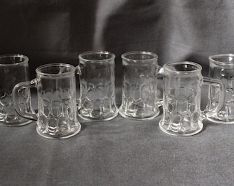 6 vasos de licor franceses vintage con forma de minitaza