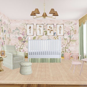 Pink and Green Chinoiserie Nursery Design