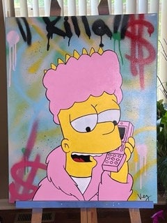 Graffiti Wall Art of Louis Vuitton - Bart Simpson Poster - Banksy Wall Art  Set - LV Wall Decor - Money Decorations Wall Decor - Urban Wall Decor 