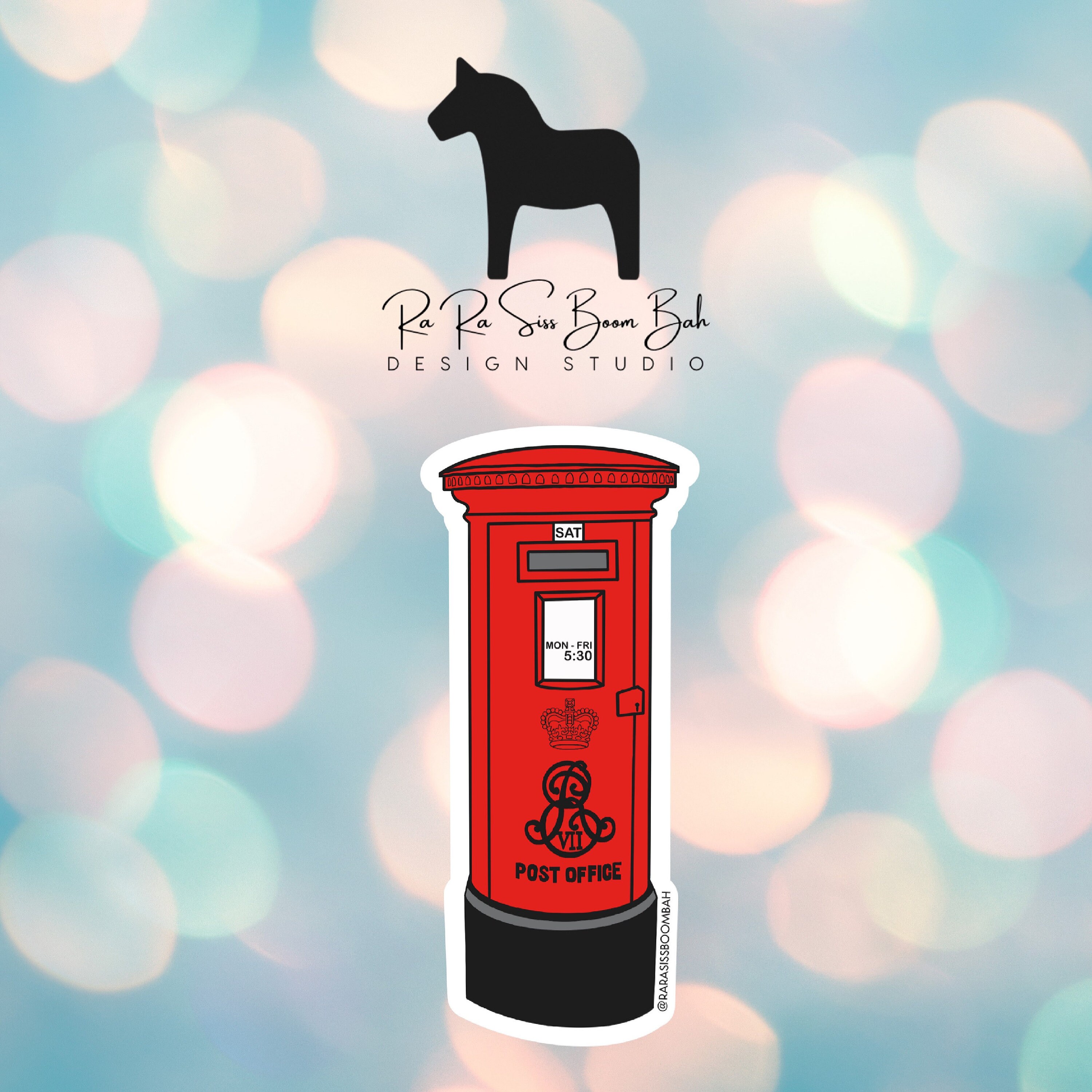 London Series Red Post Box Sticker Sheet Etsy