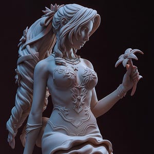 Final Fantasy VII Aerith Unpainted 3D Figure DIY Kit
