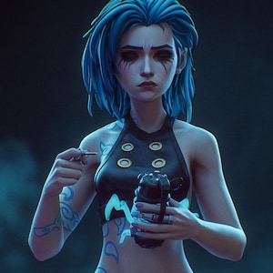 Modello 3D dipinto di Arcane Broken Jinx da collezione