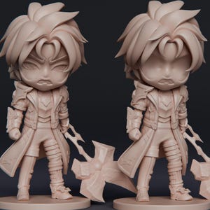 Arcane Chibi Jayce Unpainted 3D-figuurbouwpakket