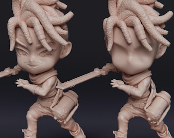 Arcane Chibi Ekko Unpainted 3D Figure DIY Kit