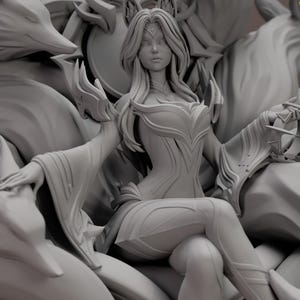 League of Legends Ahri Unpainted 3D Figure DIY Kit