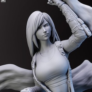 Final Fantasy Tifa Lockhart Unpainted 3D Figure DIY Kit