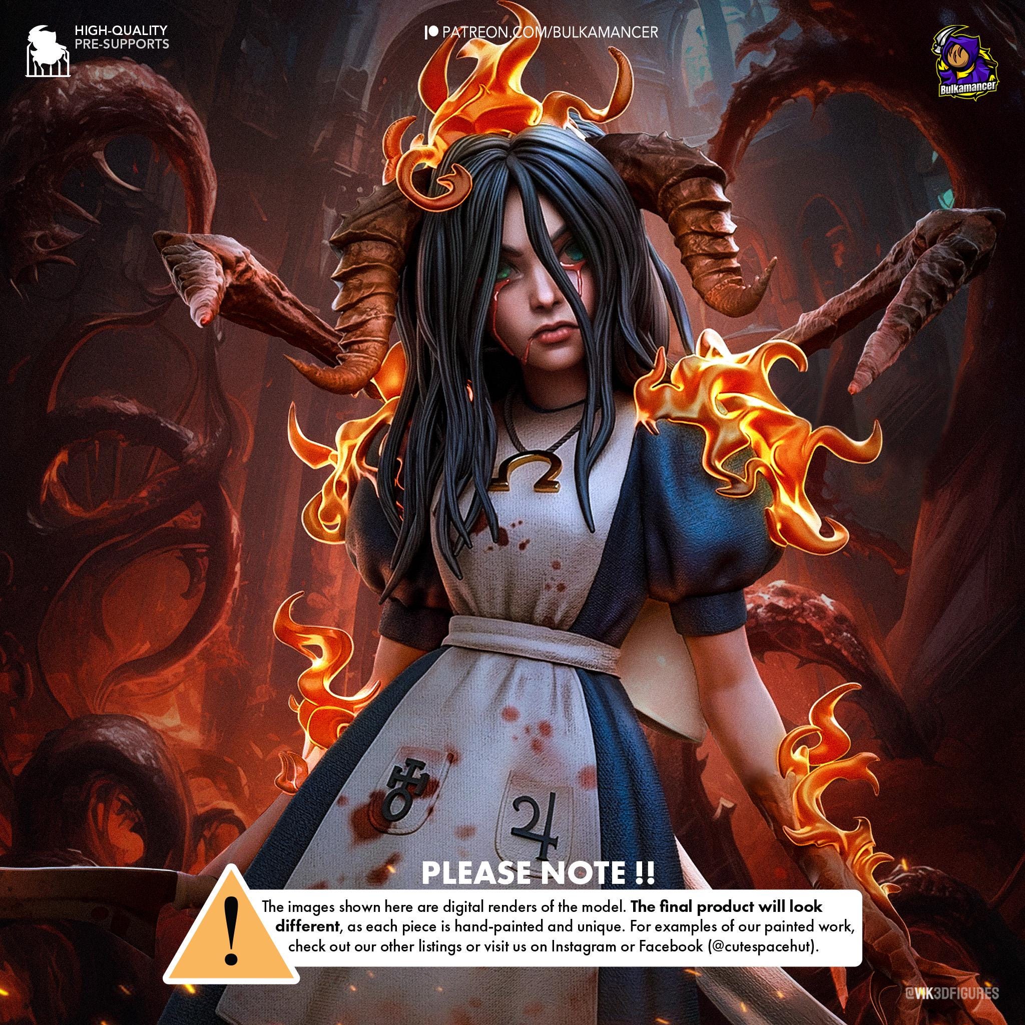 American Mcgee's Alice Painted 3D Model Collectible - Etsy