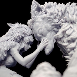 Princess Mononoke San Unpainted 3D Figure DIY Kit