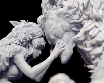 Princess Mononoke San Unpainted 3D Figure DIY Kit
