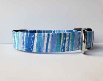 The "Boardwalk" | Fabric Dog Collar | Adjustable Dog Collar