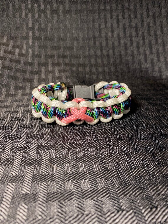 Breast cancer awareness paracord bracelet sale
